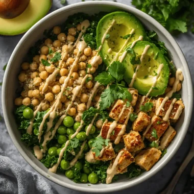 High Protein Vegan Salad (With Tahini)